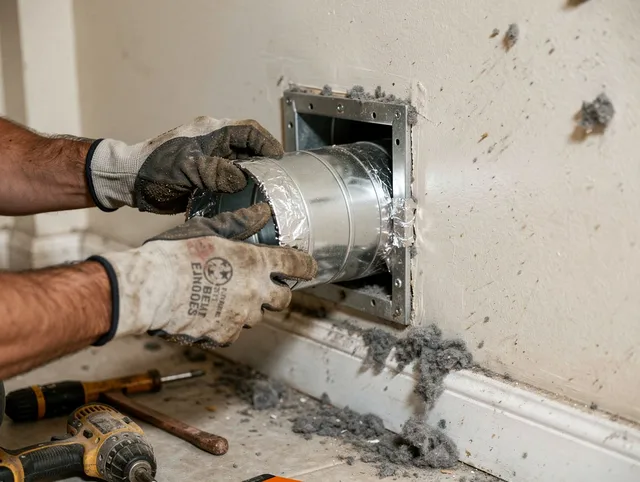 Professional dryer vent repair and installation by Whitman Dryer Vent Cleaning in Whitman
